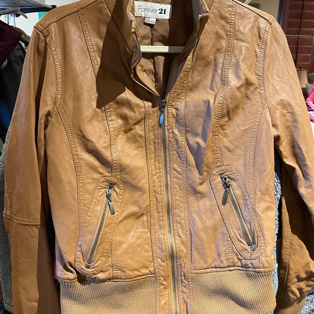 Forever 21 brown leather jacket